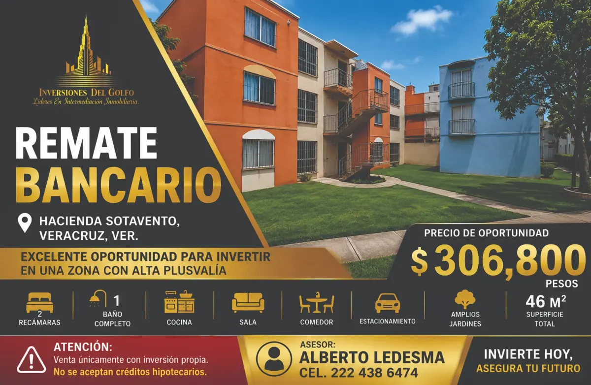 Departamento en venta en Hacienda Sotavento, Veracruz — foto 1 de 13