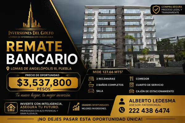 Departamento en remate en Angelopolis, Puebla, Puebla