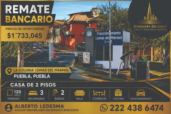 Casa en Remate Bancario en Lomas del Mármol, Puebla - Oportunidad de Compra
