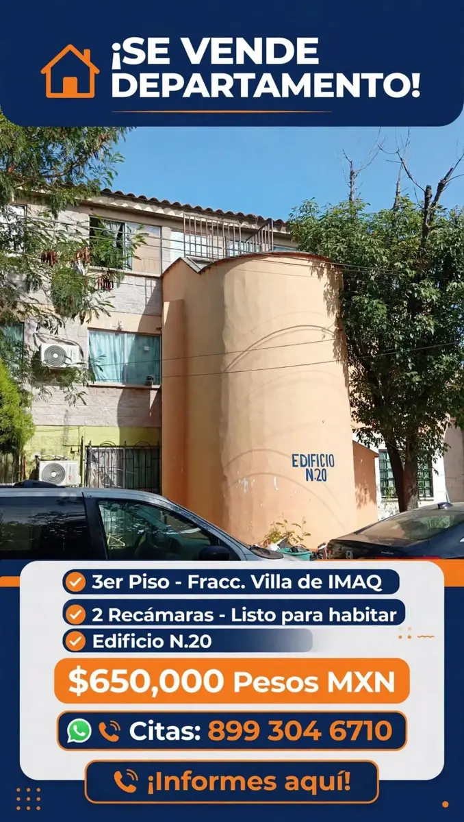 Departamento en venta en Villas de Imaq, Reynosa