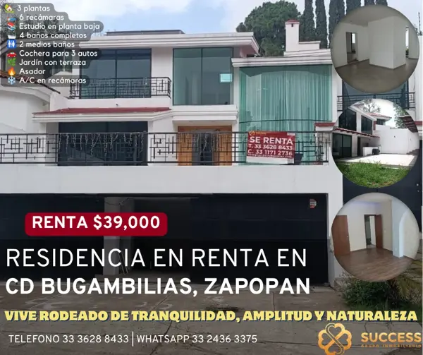 Residencia en Renta – Ciudad Bugambilias Segunda Sección, Zapopan Residencia en Renta – Ciudad Bugambilias Segunda Sección, Zapopan