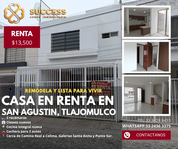 Casa en Renta – San Agustín, Tlajomulco de Zúñiga