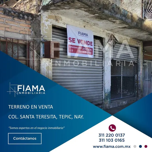 TERRENO EN VENTA COL. SANTA TERESITA, TEPIC, NAYARIT.