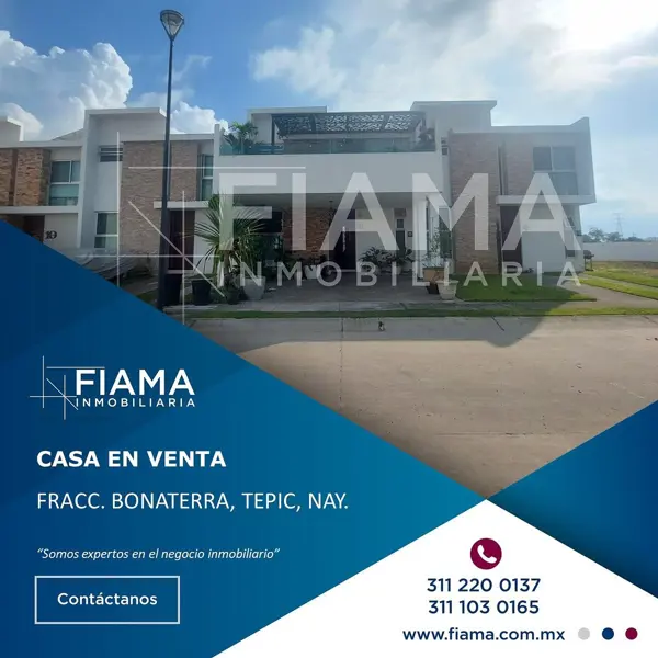CASA EN VENTA EN COTO ALEGRANZA, BONATERRA, TEPIC. (F)