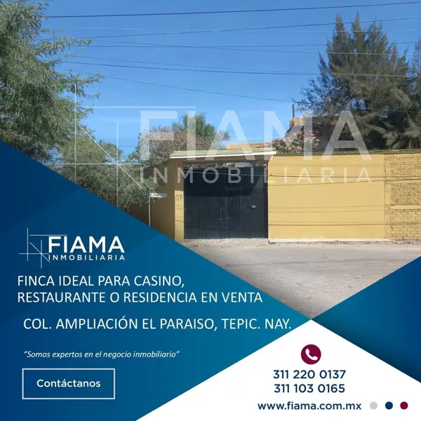 FINCA IDEAL PARA CASINO, RESTAURANTE O RESIDENCIA, COL. AMPL. EL PARAISO. (RS)
