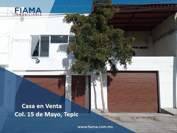 CASA EN VENTA COLONIA 15 DE MAYO, TEPIC, NAY. (RS)
