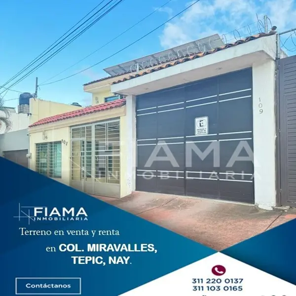 TERRENO EN VENTA, COL. MIRAVALLES, TEPIC, NAY.(EL)