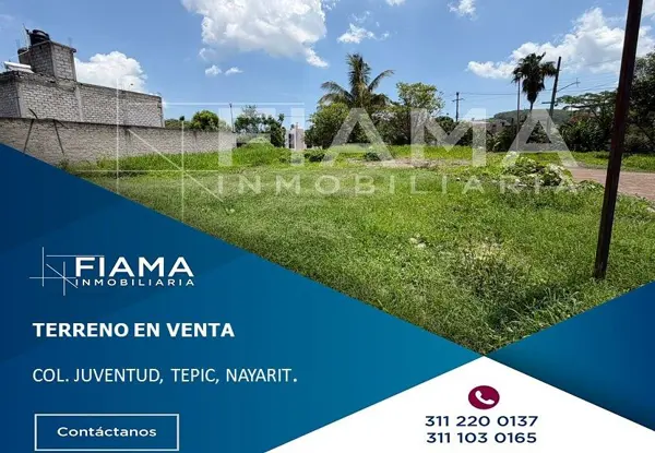 TERRENO EN VENTA EN COL. JUVENTUD, TEPIC, NAYARIT. (EL)