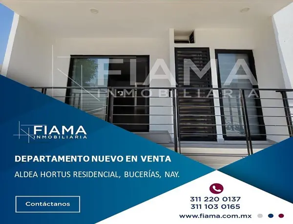 DEPARTAMENTO EN VENTA EN ALDEA HORTUS RESIDENCIAL, BUCERÍAS, NAYARIT. (LN)