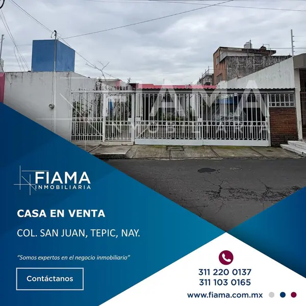 CASA EN VENTA EN COL. SAN JUAN, TEPIC, NAYARIT