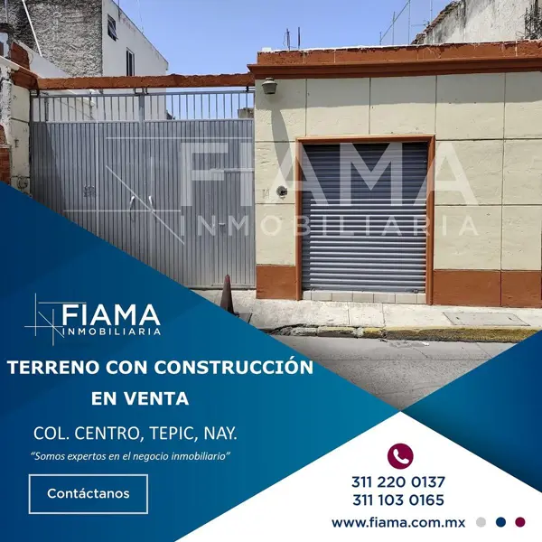 TERRENO CON CONSTRUCCIÓN EN VENTA EN COL. CENTRO, TEPIC, NAYARIT. (EN)
