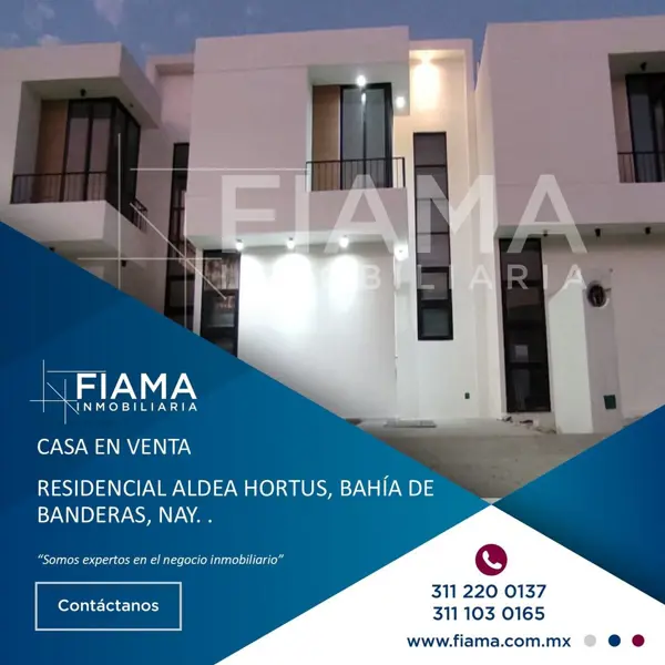 CASA EN VENTA EN RESIDENCIAL ALDEA HORTUS, BAHÍA DE BANDERAS, NAY. (LN)