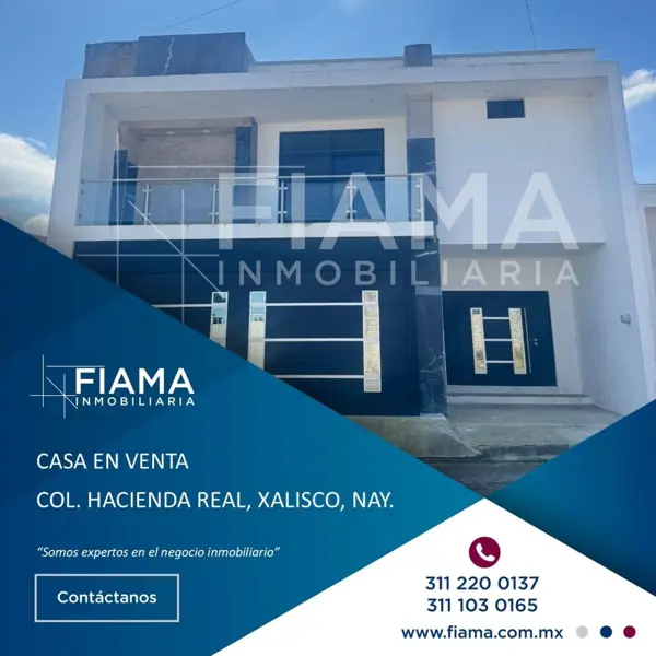 CASA EN VENTA EN COL. HACIENDA REAL, XALISCO, NAY. (G)
