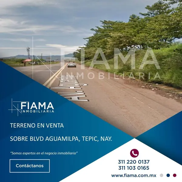 TERRENO EN VENTA SOBRE BLVD AGUAMILPA, TEPIC, NAY. (F)