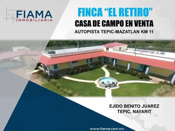 CASA DE CAMPO EN VENTA, AUTOPISTA TEPIC-MAZATLÁN KM11