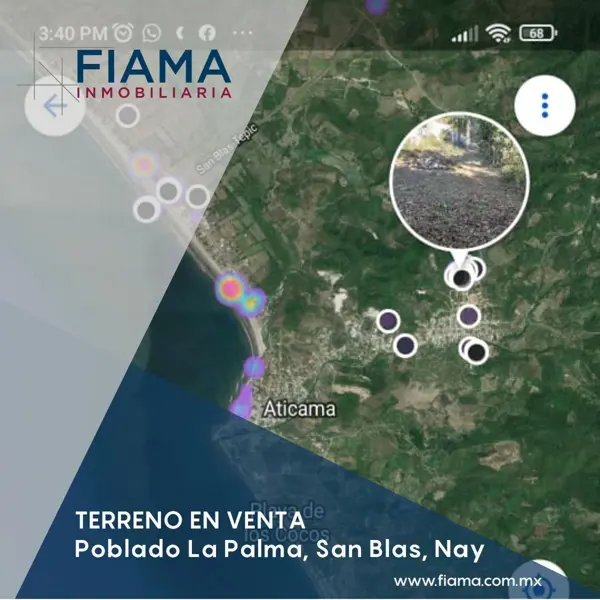 TERRENO EN VENTA EN EL POBLADO DE LA PALMA, SAN BLAS, NAY. (CG)