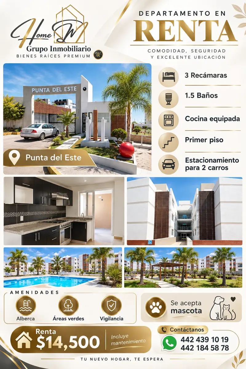 Departamento en renta en San Agustín, Corregidora — foto 1 de 15
