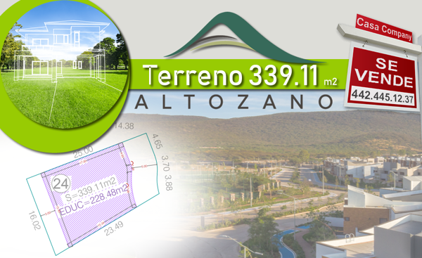 Se Vende Terreno en Altozano de 339.11 m2, para hacer tu nuevo hogar.