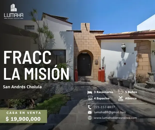 Casa en venta en La Misión, San Andrés Cholula, Puebla