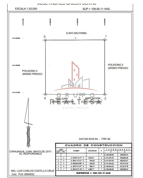 Terreno Venta Rosales Chihuahua 6,300,000 Argech R120