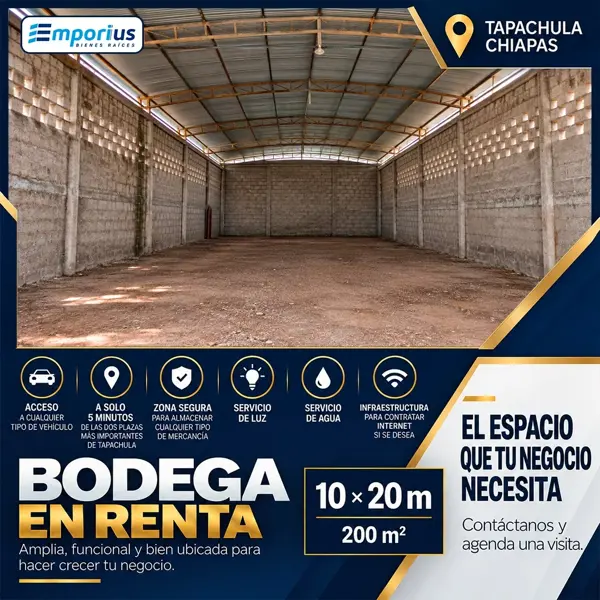 BODEGA EN RENTA EN TAPACHULA
