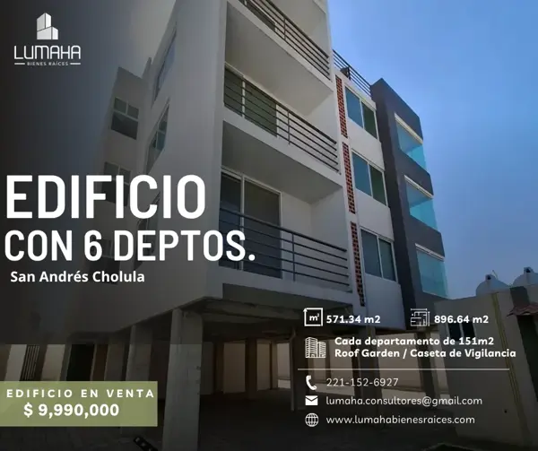 Edificio en venta en San Antonio Cacalotepec, San Andrés Cholula, Puebla