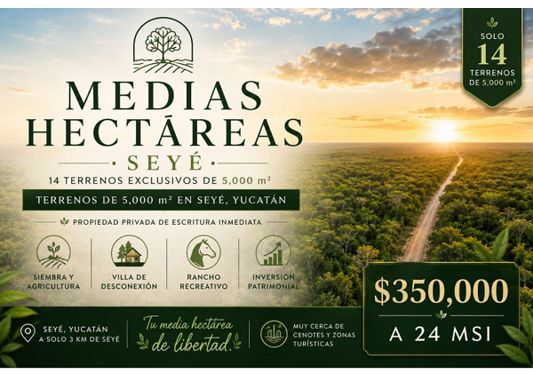 Terrenos Rústicos en venta/Seye/Yucatán.