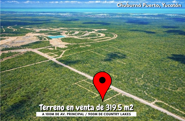 Terreno en venta en Yucatán, junto a Country Lakes y por Chuburná Puerto