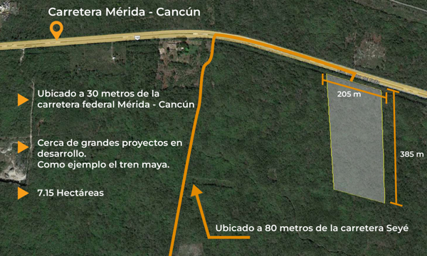 Macrolote de inversión en venta en carretera Mérida - Cancún