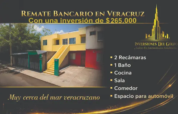 Departamento en Remate Bancario con 2 Recámaras en Veracruz, Oasis