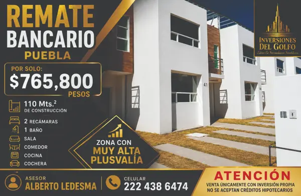 Casa en Remate Hipotecario en Ex-Hacienda del Ángel, Puebla