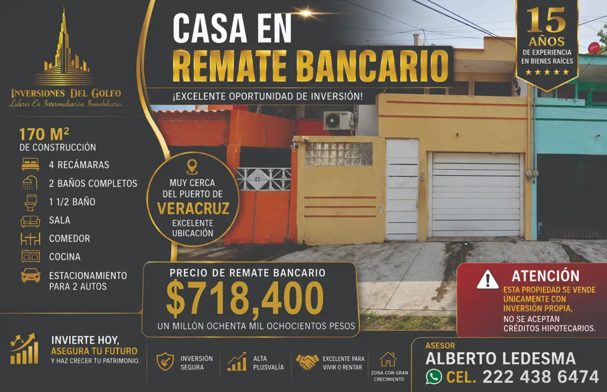 Casa en venta en Unidad Veracruzana, Veracruz — foto 1 de 11