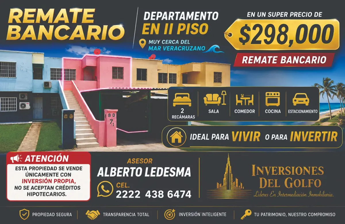 Departamento en venta en Oasis, Veracruz — foto 1 de 15