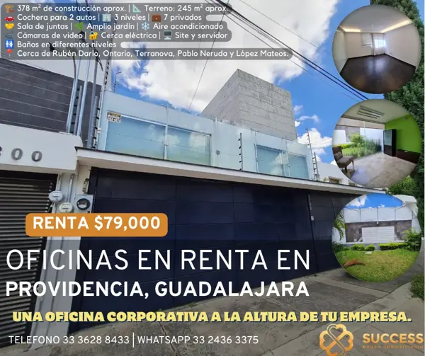 OFICINAS EN RENTA – PROVIDENCIA, GUADALAJARA