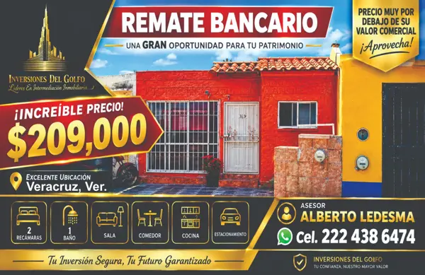 Oportunidad de Adjudicación: Casa en Geovillas los Pinos II, Veracruz