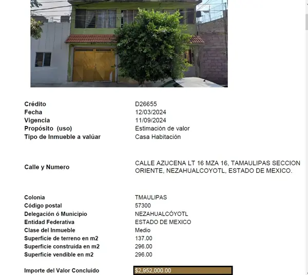 PROPIEDAD DE OPORTUNIDAD EN REMATE -NEZAHUALCOYOTL,EWSTADO DE MEXICO