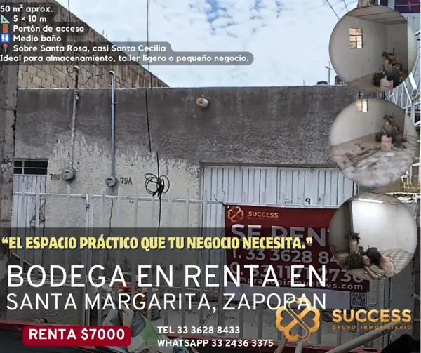 BODEGA EN RENTA – SANTA MARGARITA 1ª SECCIÓN, ZAPOPAN
