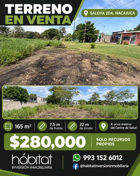 Terreno en venta en Saloya 2da. Sección, Nacajuca — foto 2 de 3