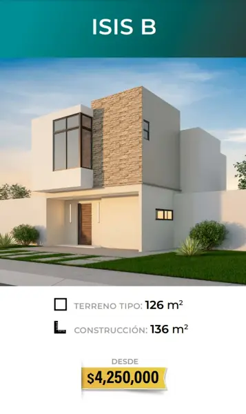 ROSETTA RESIDENCIAL – Venta (AL PONIENTE DE HERMOSILLO, SON.)  MODELO ISIS.