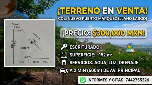 ¡TERRENO EN REMATE EN ACAPULCO! $300,000 Pesos Escriturado ?? | N. Puerto Márquez atras de  la pepsi