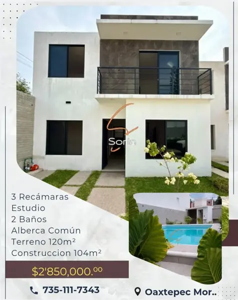 RESIDENCIAS EN OAXTEPEC DESDE $2,850,000!