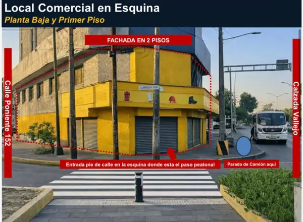 Local Renta Calzada Vallejo 1600 m2 Planta Baja y Primer Piso