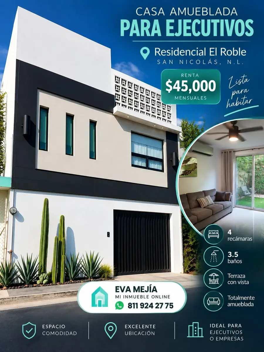 Casa en renta en Residencial El Roble, San Nicolás de los Garza — foto 1 de 15