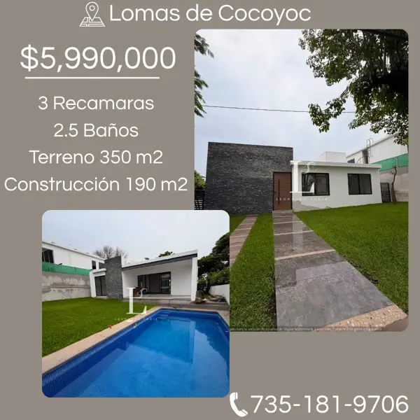 Casa en venta en Lomas de Cocoyoc, Atlatlahucan, Morelos