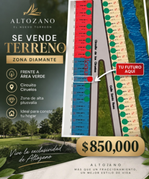 Terreno en venta en Altozano la Nueva Laguna, Gómez Palacio, Durango