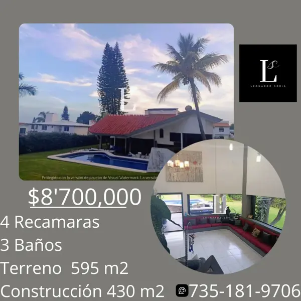 Casa en venta en Lomas de Cocoyoc, Atlatlahucan, Morelos