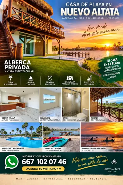 Casa en Venta en Altata, Sinaloa, con Espectacular Vista al Mar, y alberca privada