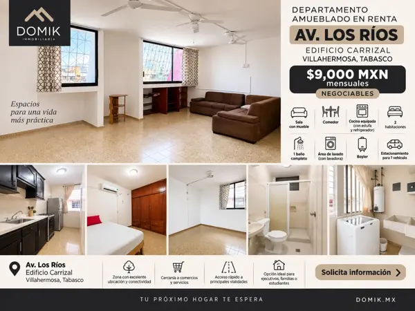 Departamento en renta en Tabasco 2000, Villahermosa