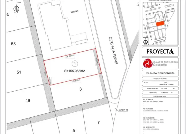 TERRENO EN VENTA PARQUE VILANSA 1TV $1,440,000 F029