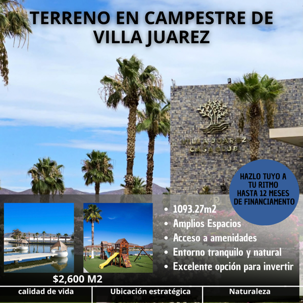 Terreno en campestre Villa Juárez